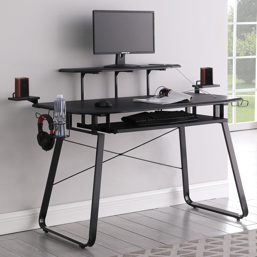 Alfie - Computer Gaming Desk With USB Ports - Black