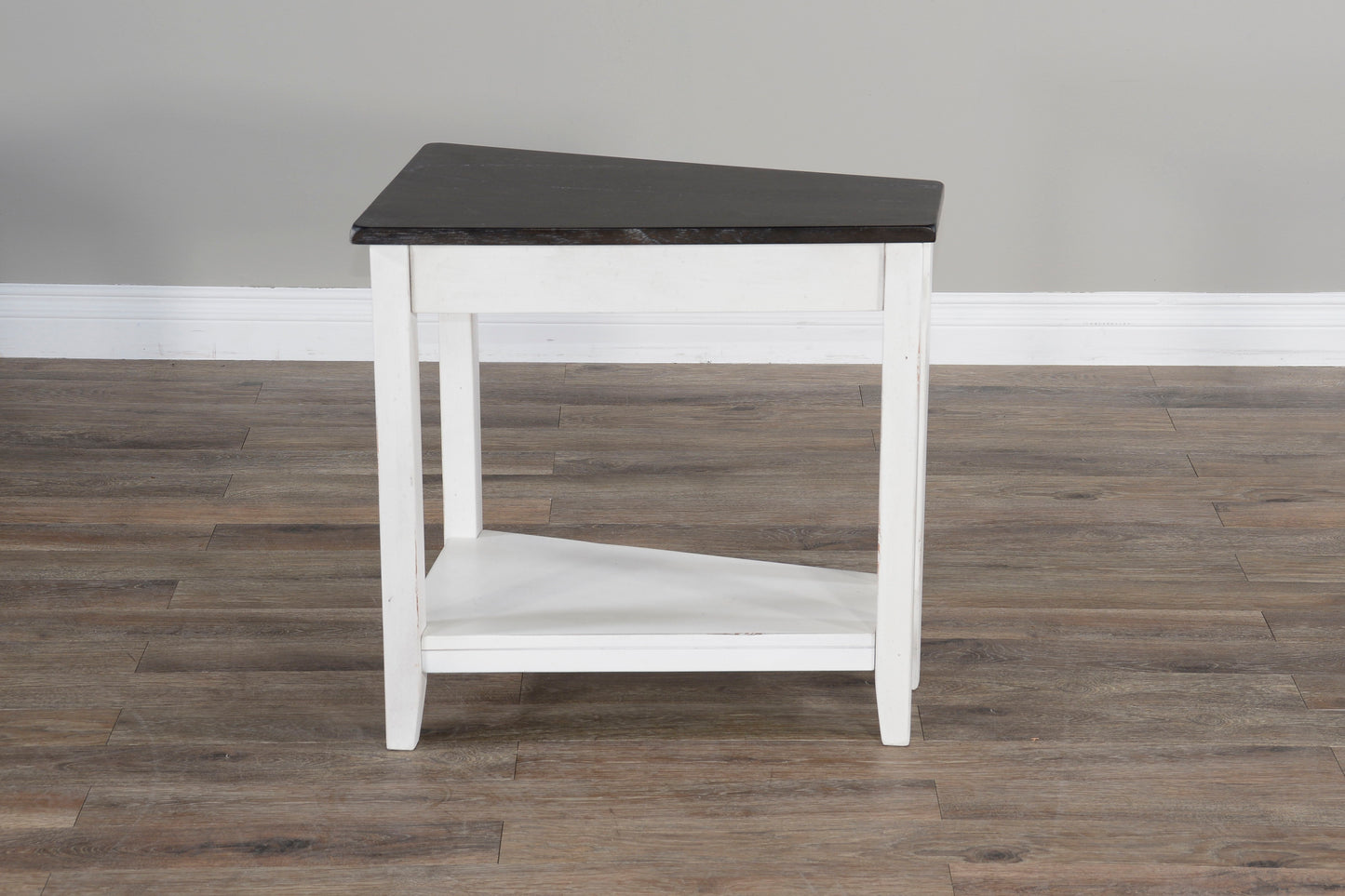 Carriage House - Chair Side Table - White / Dark Brown