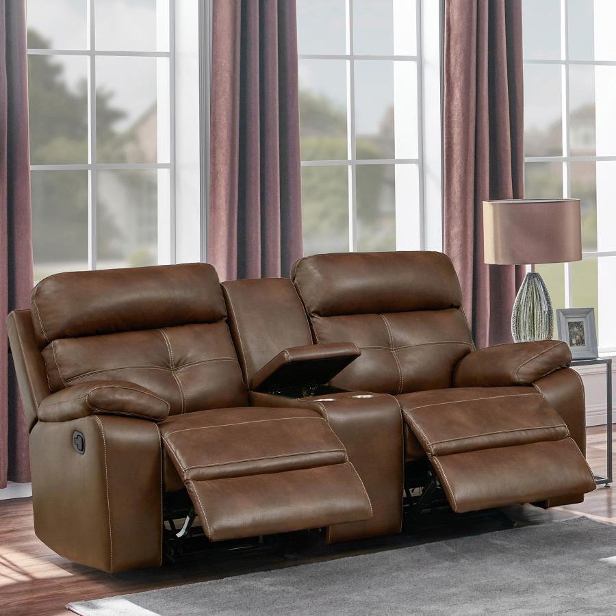 Damiano - Reclining Loveseat - Light Brown