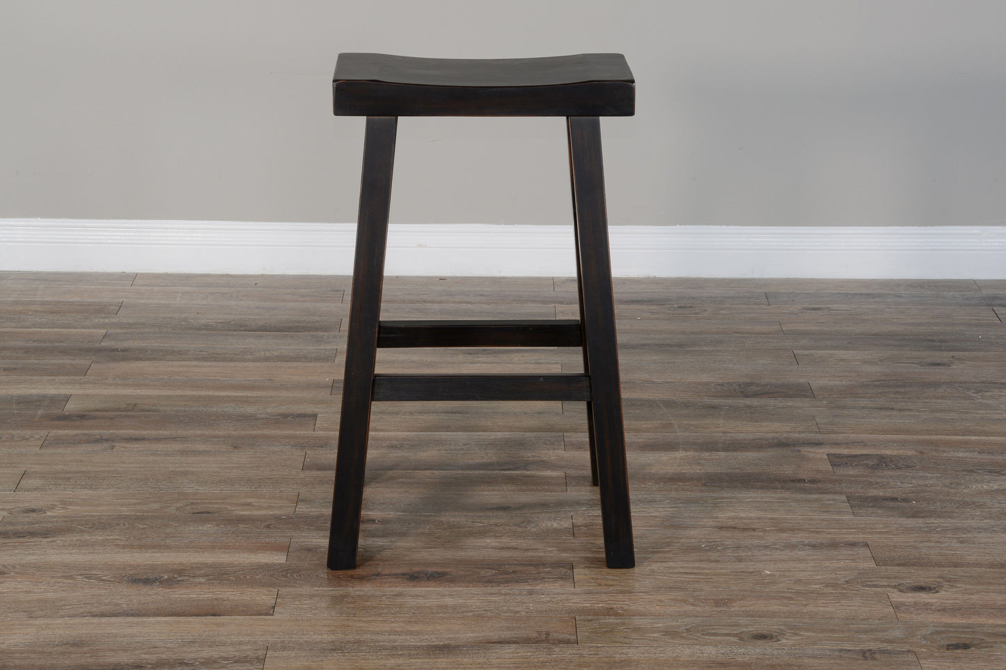 Scottsdale - 30" Saddle Seat Stool With Wood Seat - Black