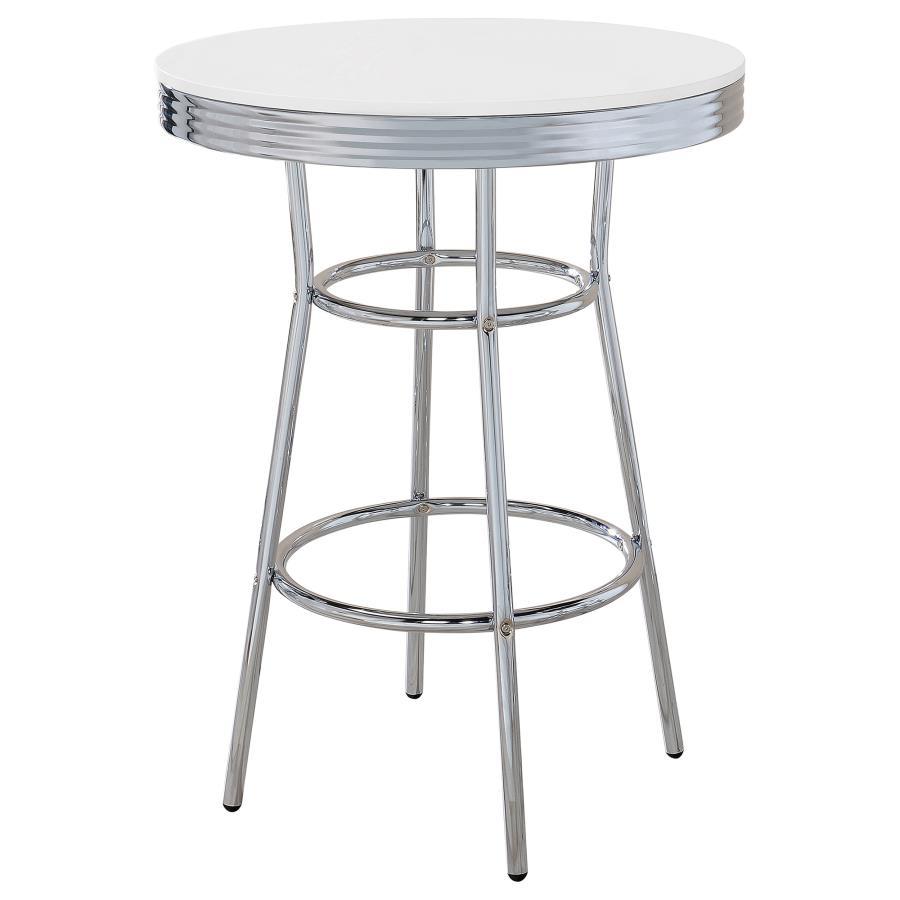 Retro - 3 Pieces Round 1950s Bistro Pub Bar Table Set