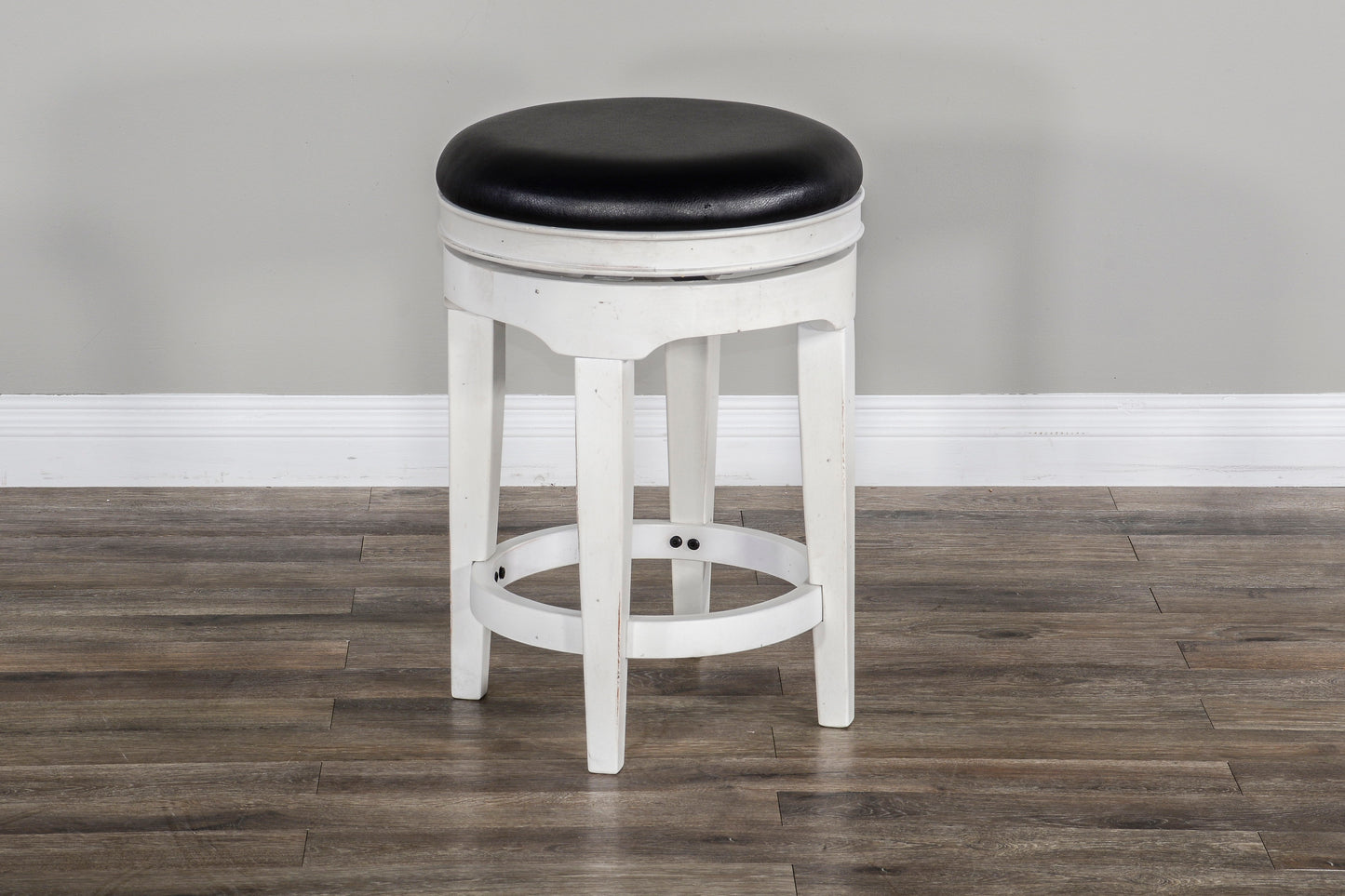 Carriage House - Swivel Stool - White / Dark Brown