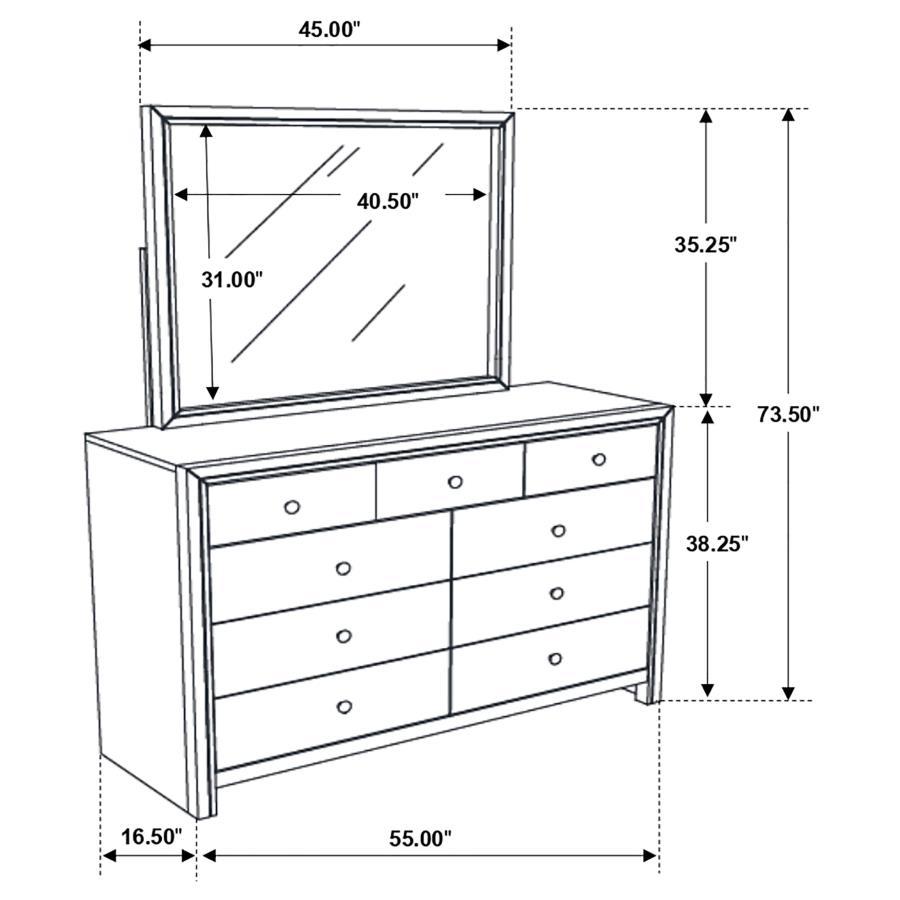 Serenity - 9-Drawer Dresser With Mirror