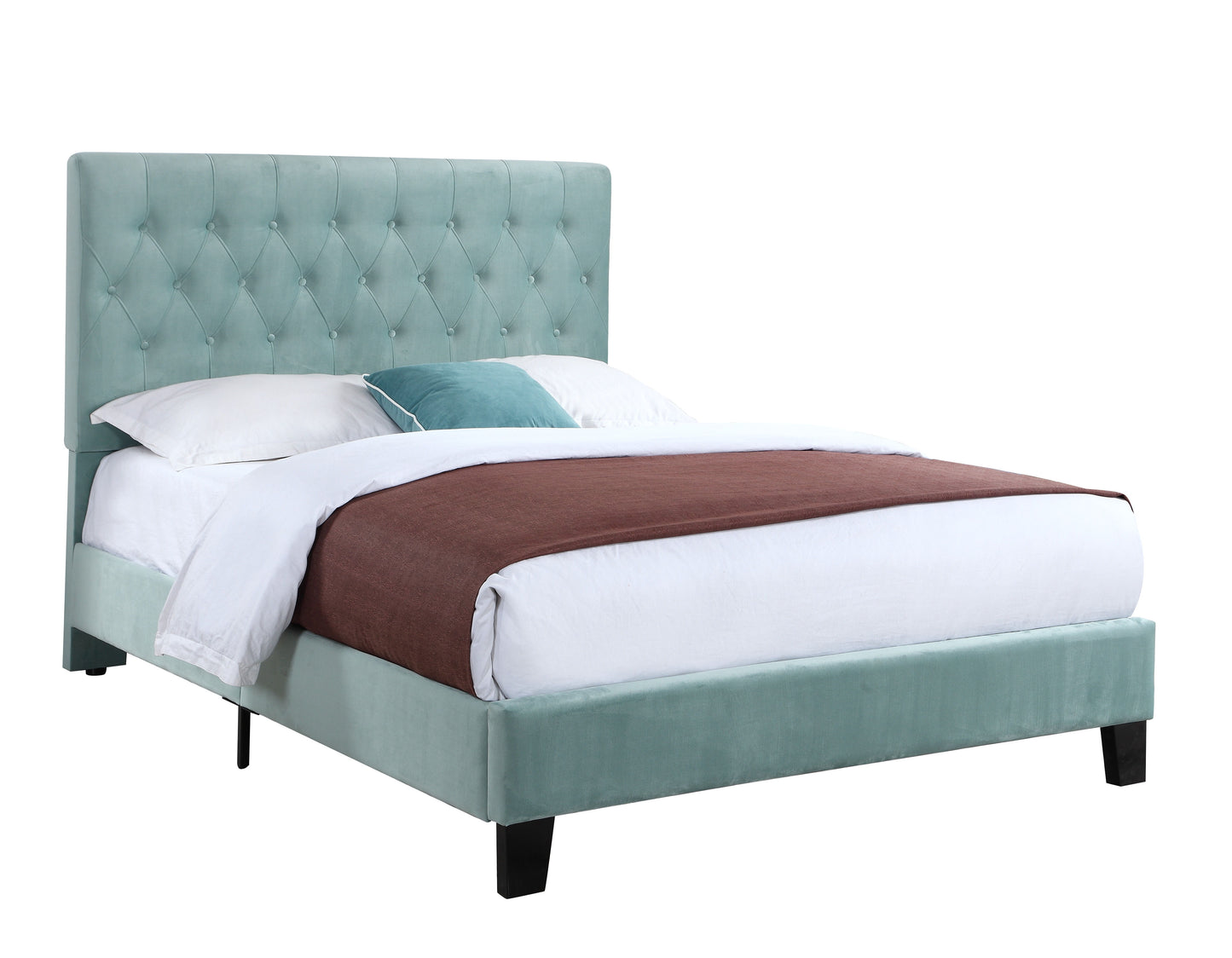 Amelia - Upholstered King Bed - Light Blue