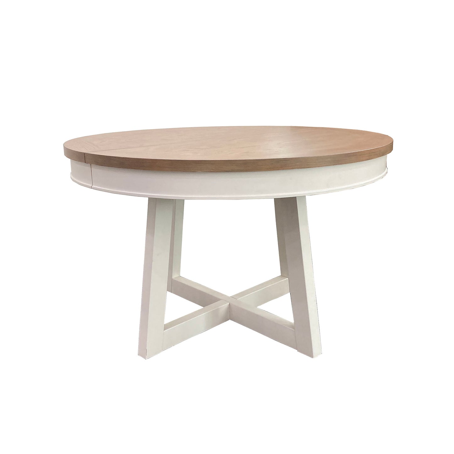 Americana Modern Dining - 48-66" Round Dining Table And 4 Barrel Chairs - Cotton