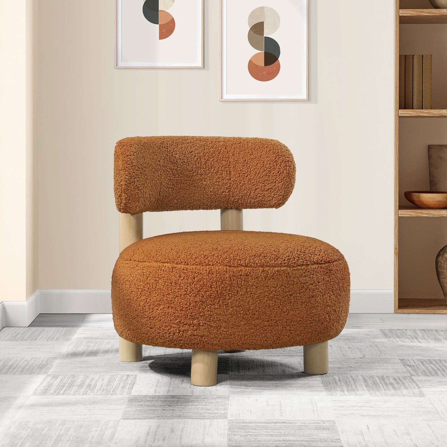 Zonie - Boucle Upholstered Barrel Back Accent Chair