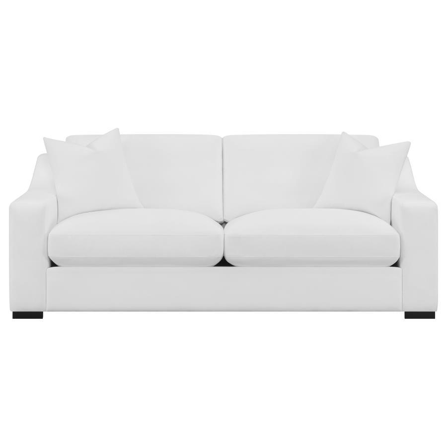 Ashlyn - Upholstered Sloped Arm Sofa - White