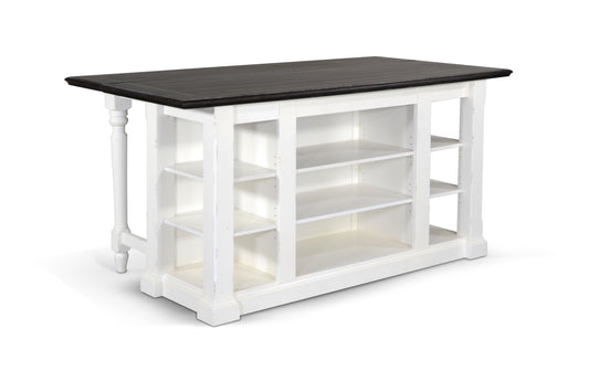 Carriage House - Kitchen Island - White / Dark Brown