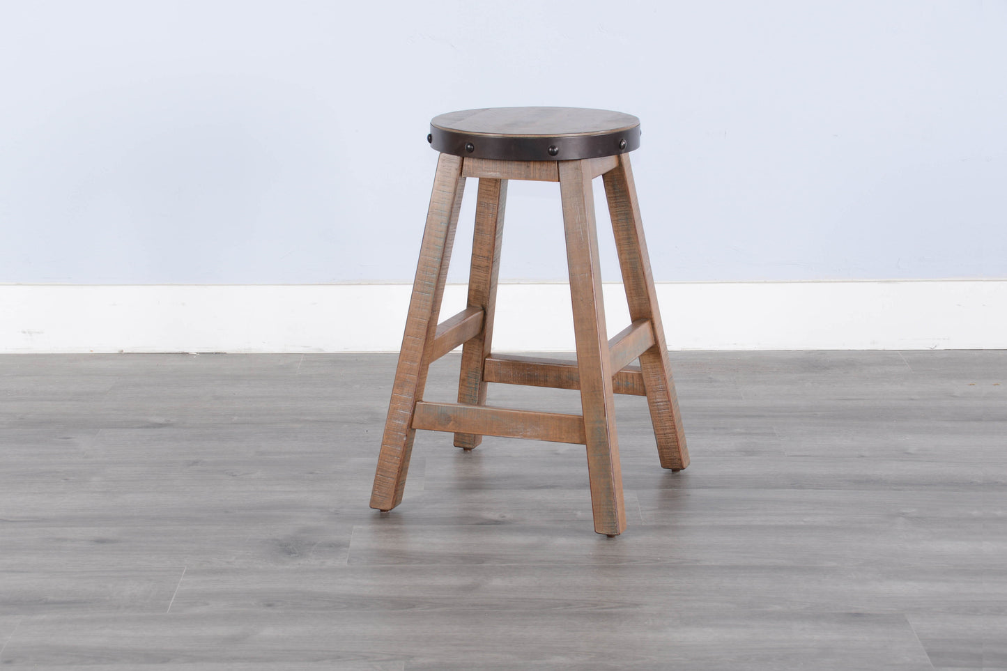 San Diego - 24"H Stool, Wood Seat - Dark Brown