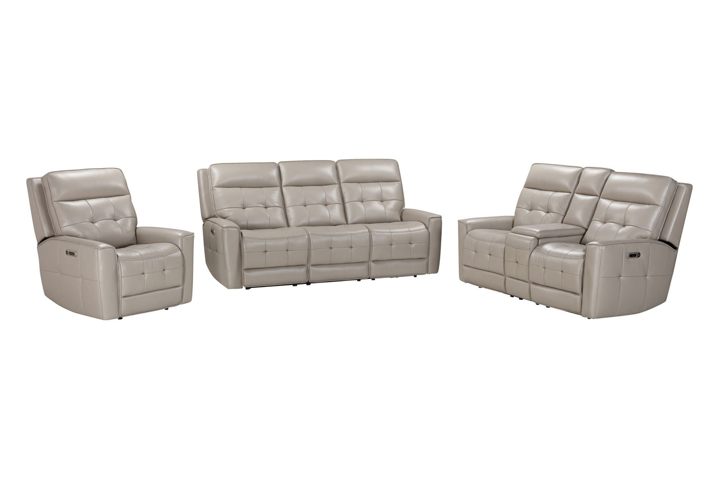 Canterbury - Power Reclining Zero Gravity Sofa Loveseat And Recliner - Pewter