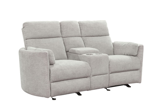 Radius - Power Glider Reclining Console Loveseat - Mineral