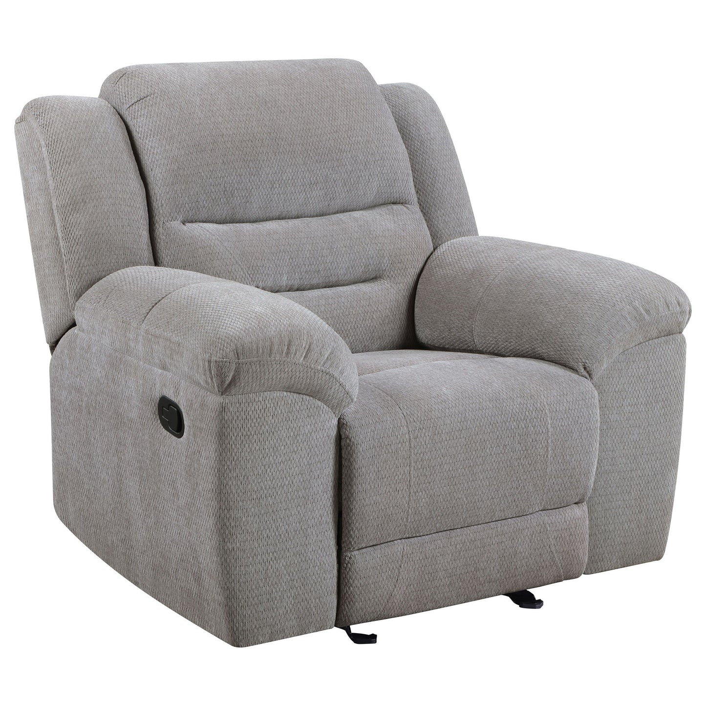 Gilson - Chenille Upholstered Reclining Glider Recliner - Gray