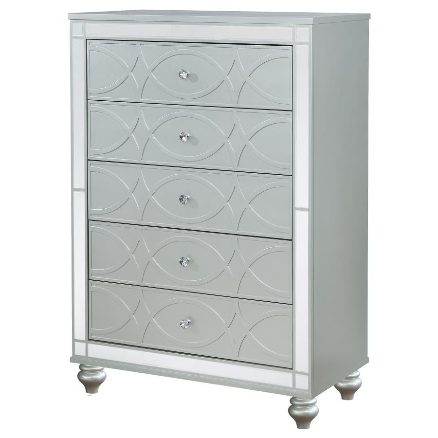 Gunnison - 5-Drawer Bedroom Chest - Silver Metallic