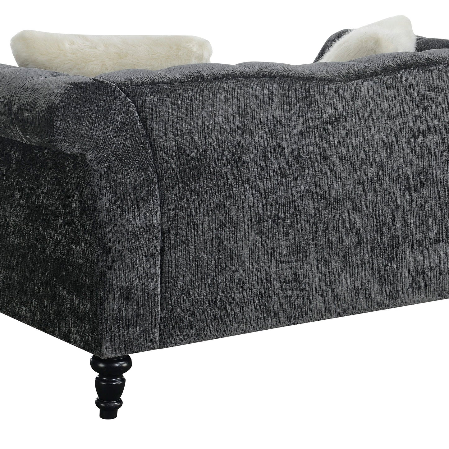 Hutton Ii - Tufted Loveseat - Charcoal Gray