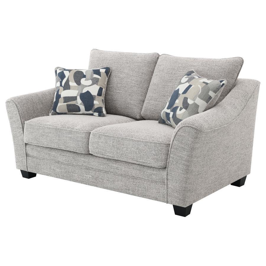 Tomkins - Boucle Upholstered Loveseat - Light Gray