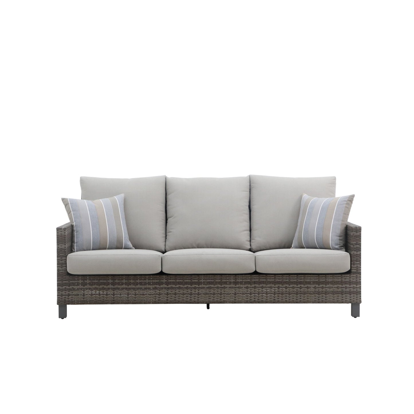 Bungalow - Patio Sofa With 2 Accent Pillows - Gray