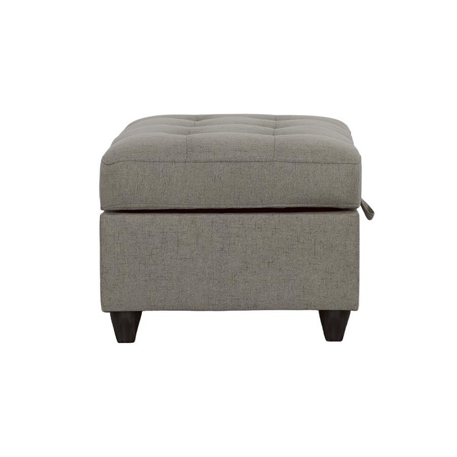 Stonenesse - Rectangular Upholstered Storage Ottoman - Gray