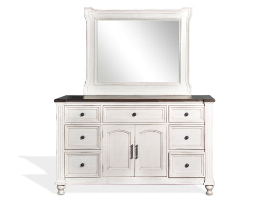 Carriage House - Dresser - White / Dark Brown