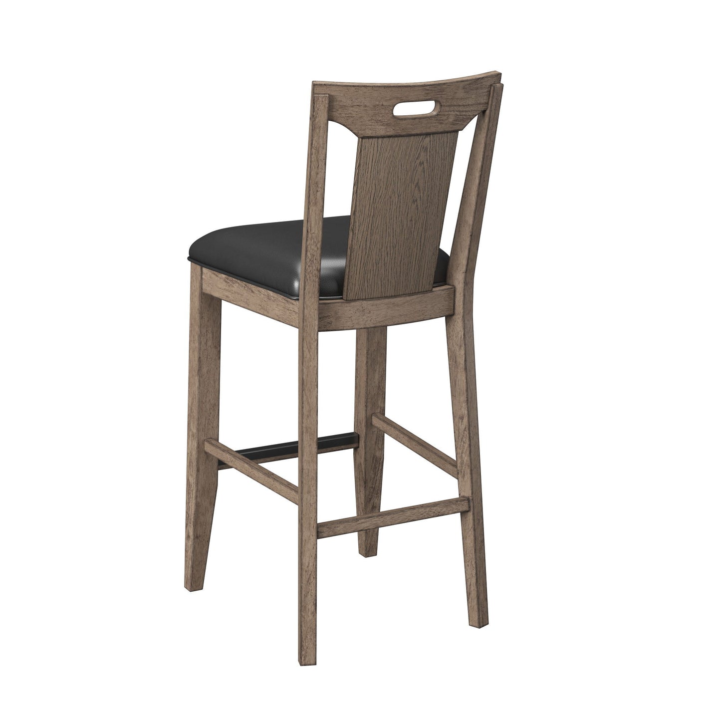 Benton - Slat Back Bar Stool - Brown / Dark