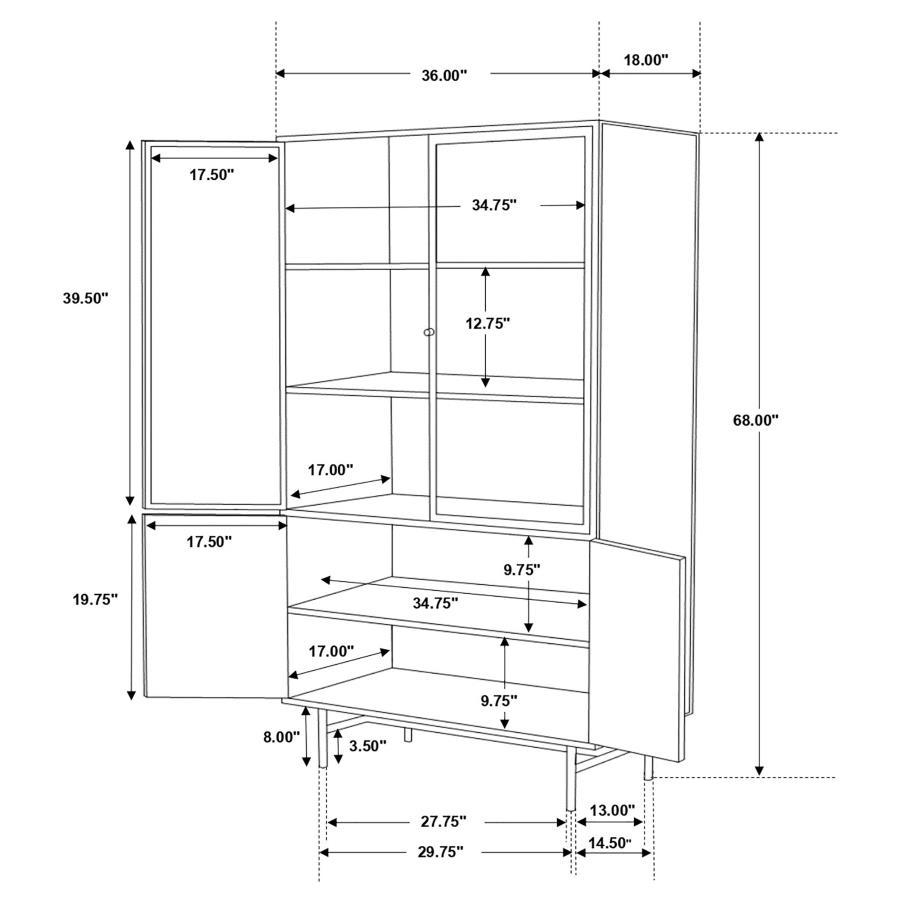 Santiago - 4 Door Metal Tall Storage Cabinet - Matte Black