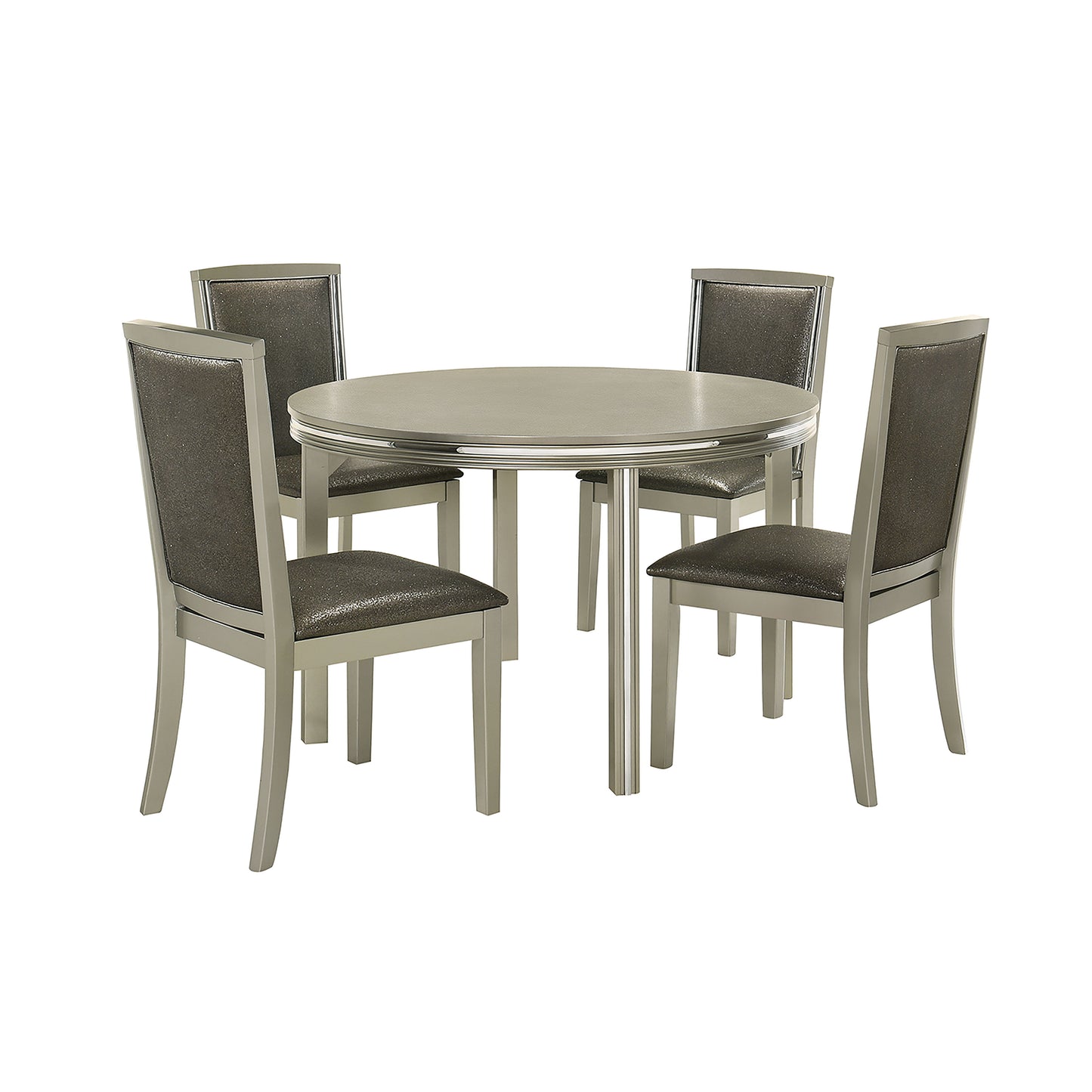 Lumina - Round Table & 4 Chairs - Gray