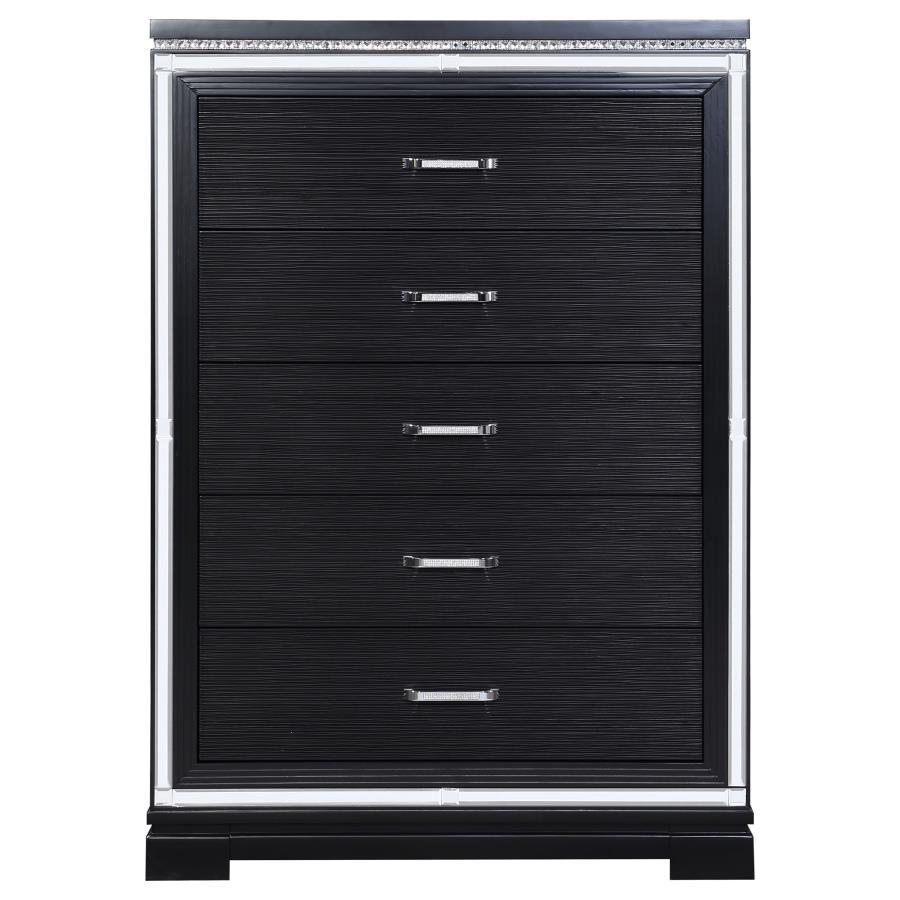 Cappola - 5-Drawer Bedroom Chest - Black