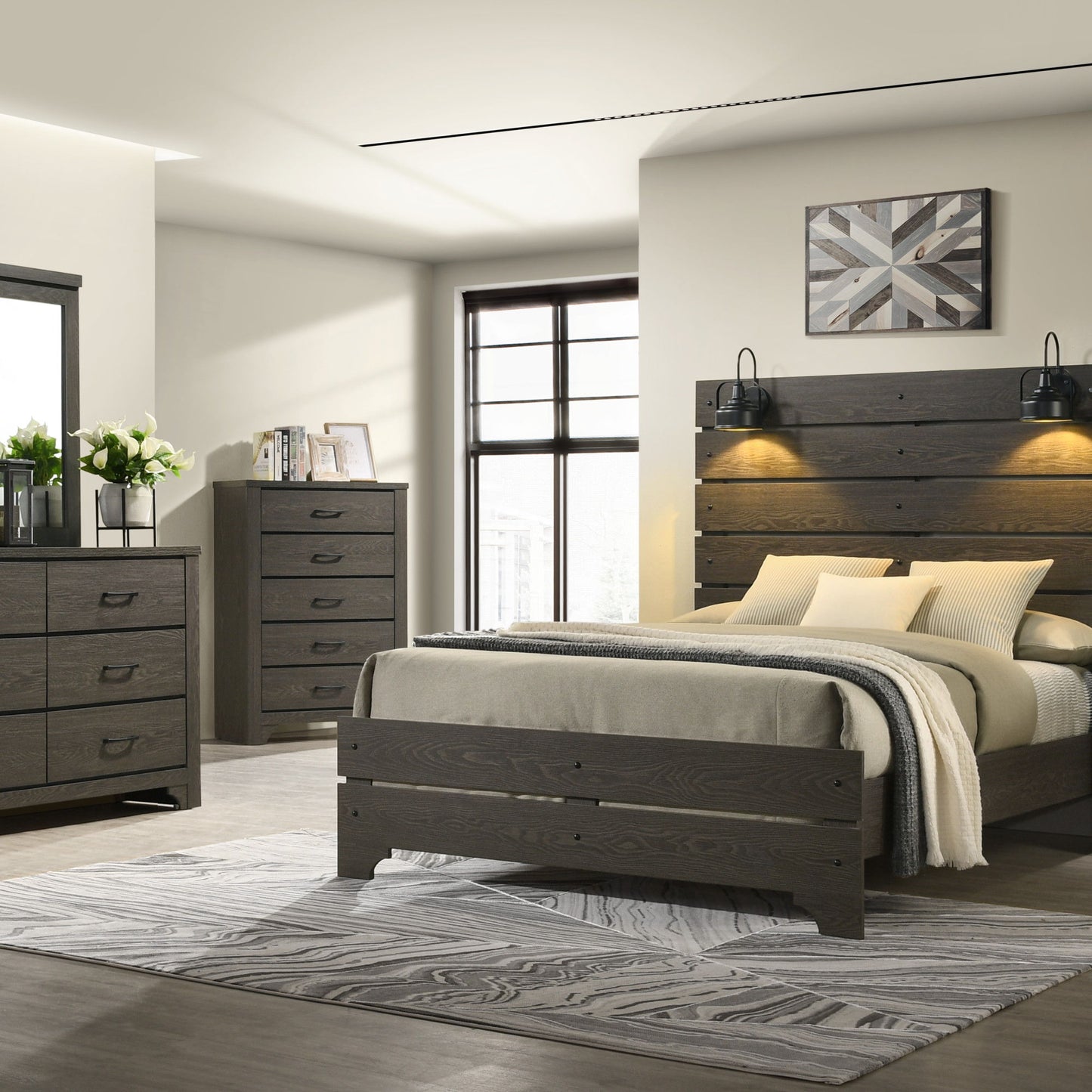 Thompson - Full Bed - Stone Brown