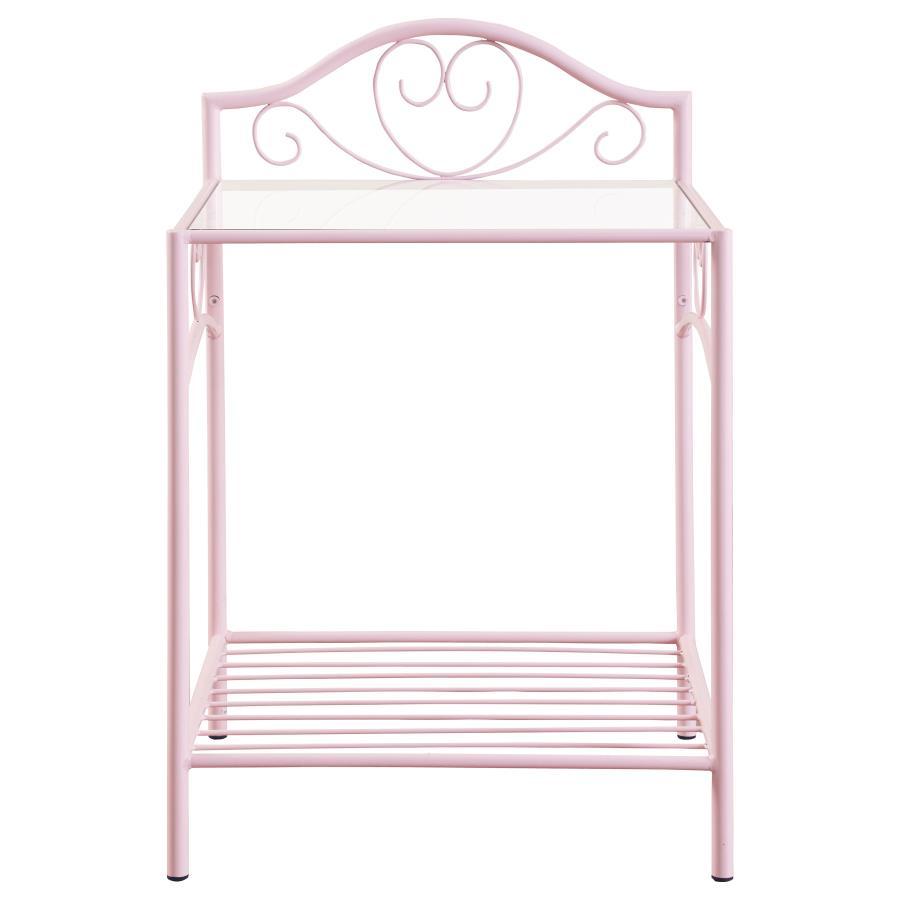 Massi - Metal 1-Shelf Nightstand - Powder Pink