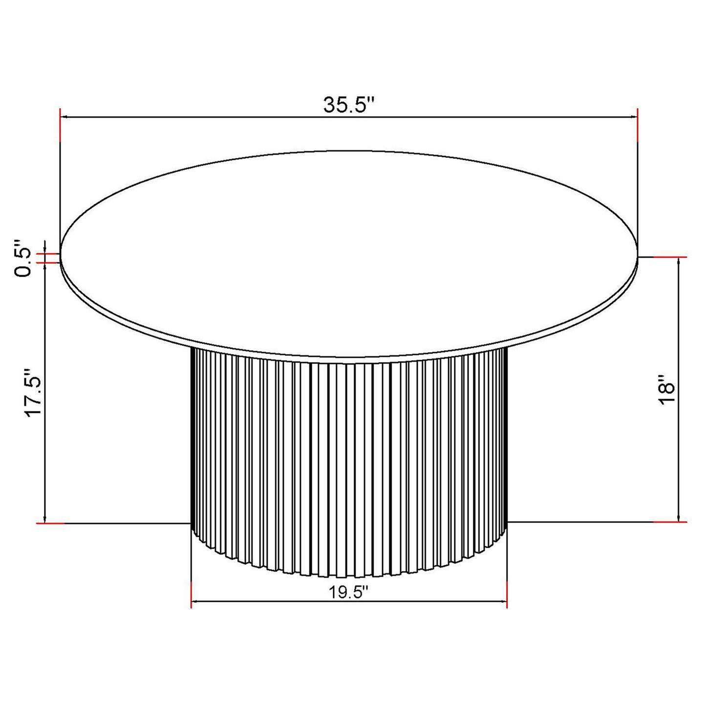 Rowena - Round Sintered Stone Coffee Table - White Faux Marble