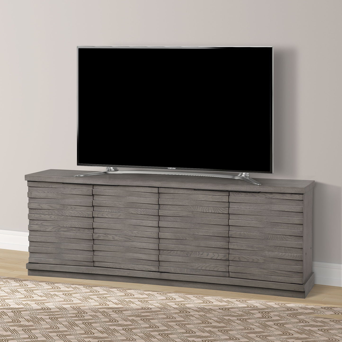 Pure Modern - Angled Door TV Console (76") - Moonstone