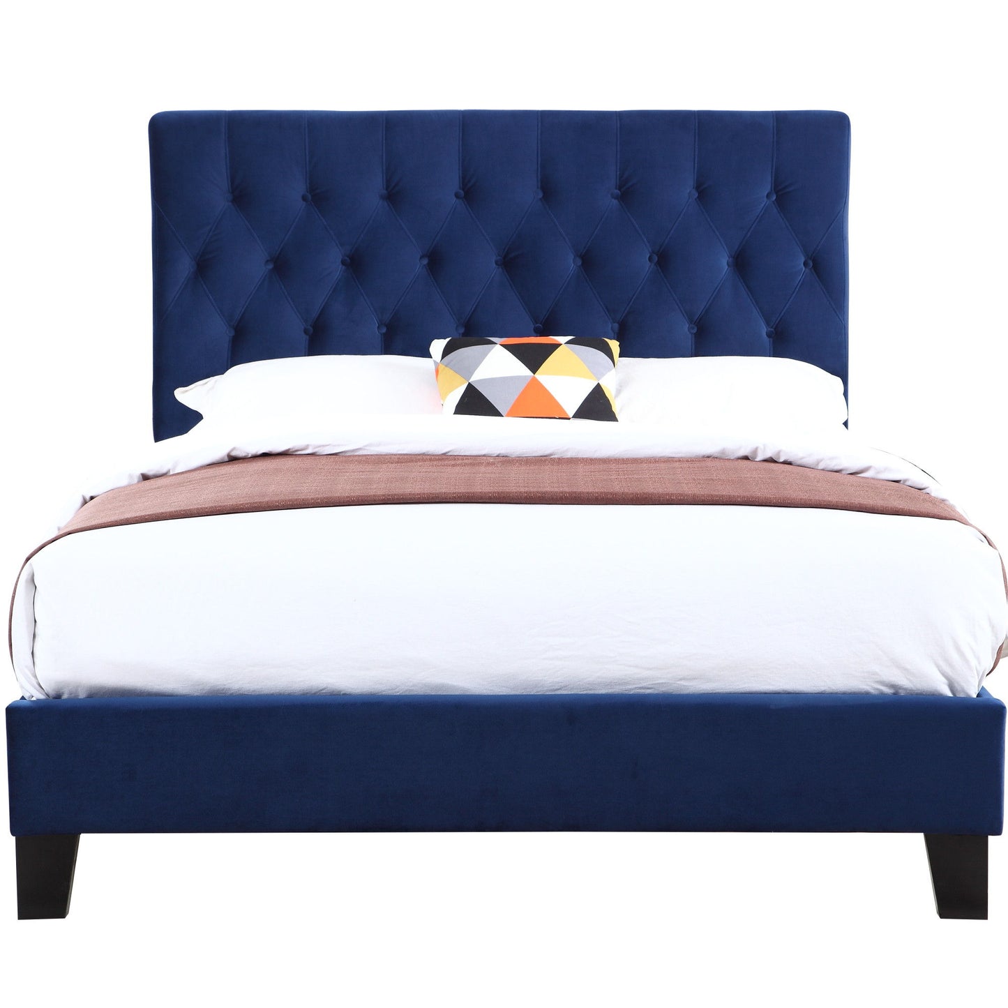 Amelia - Upholstered Queen Bed - Navy