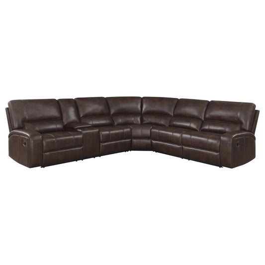 Brunson - 3 Piece Upholstered Reclining Sectional Sofa - Brown