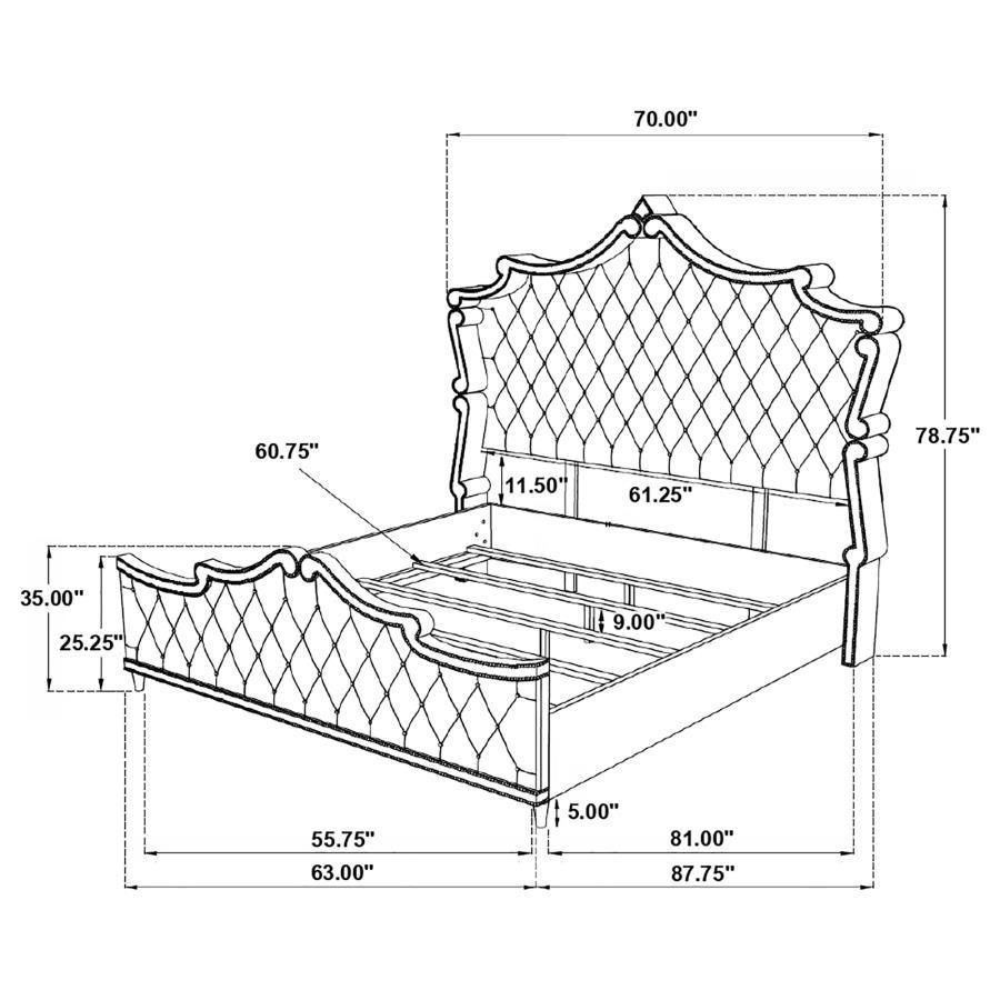 Antonella - Upholstered Panel Bed