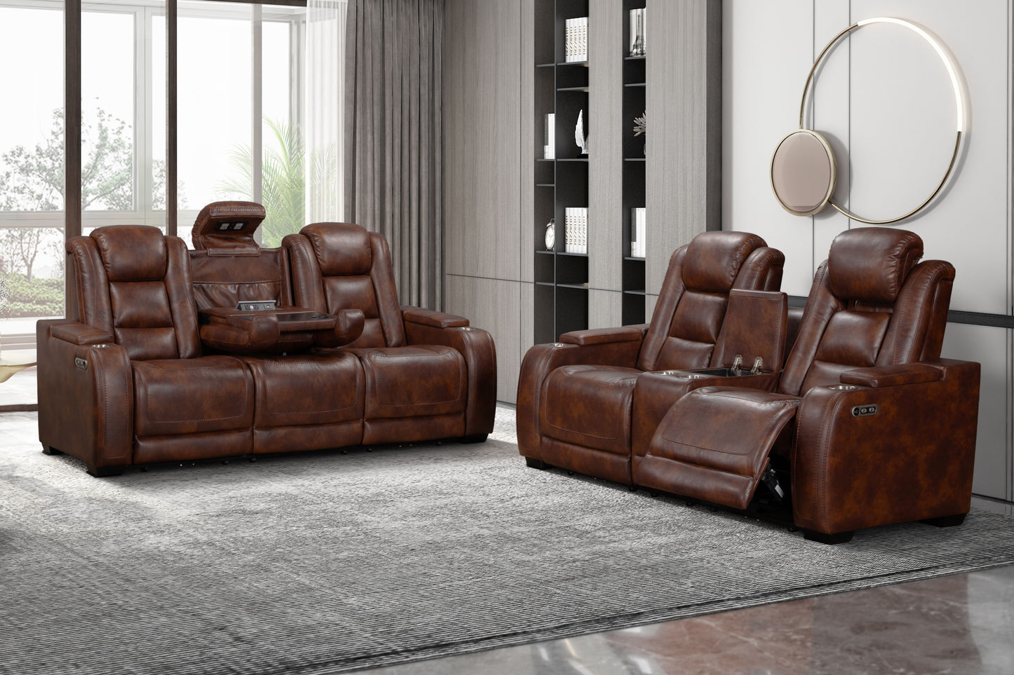 Chester - P2 Power Sofa & Loveseat - Brown