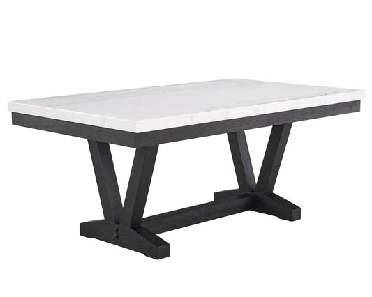 Varley - Genuine Marble Dining Table - Charcoal & White