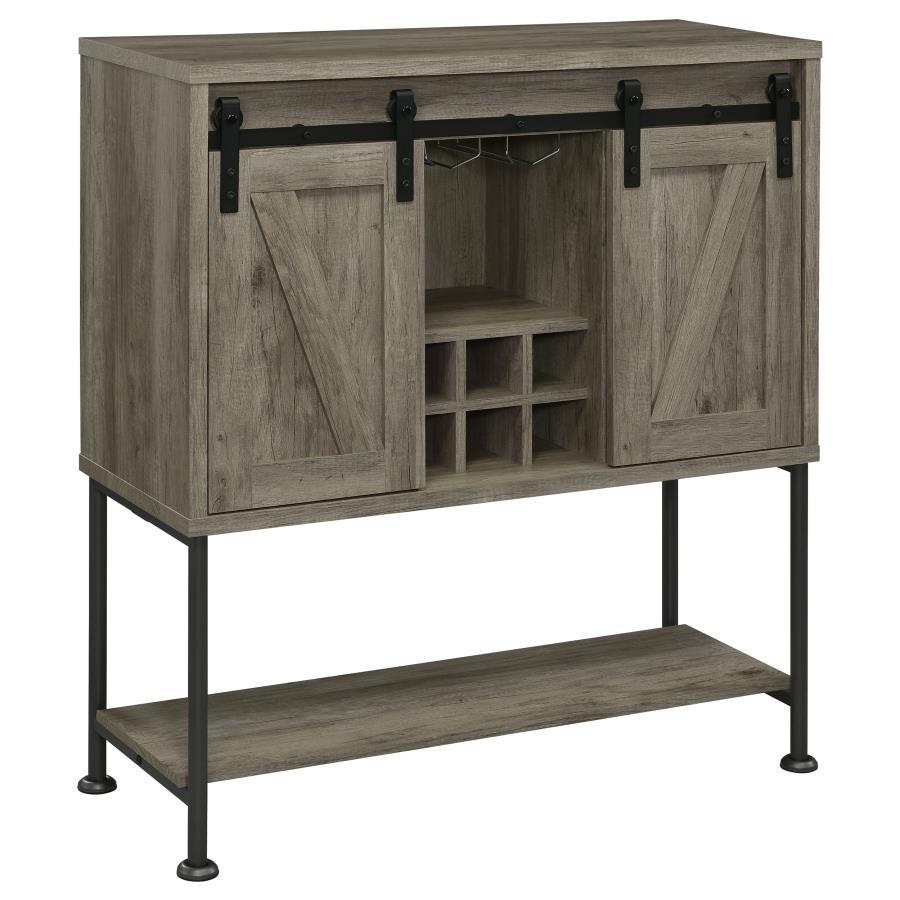 Claremont - Sliding Door Home Bar Wine Cabinet - Gray Driftwood