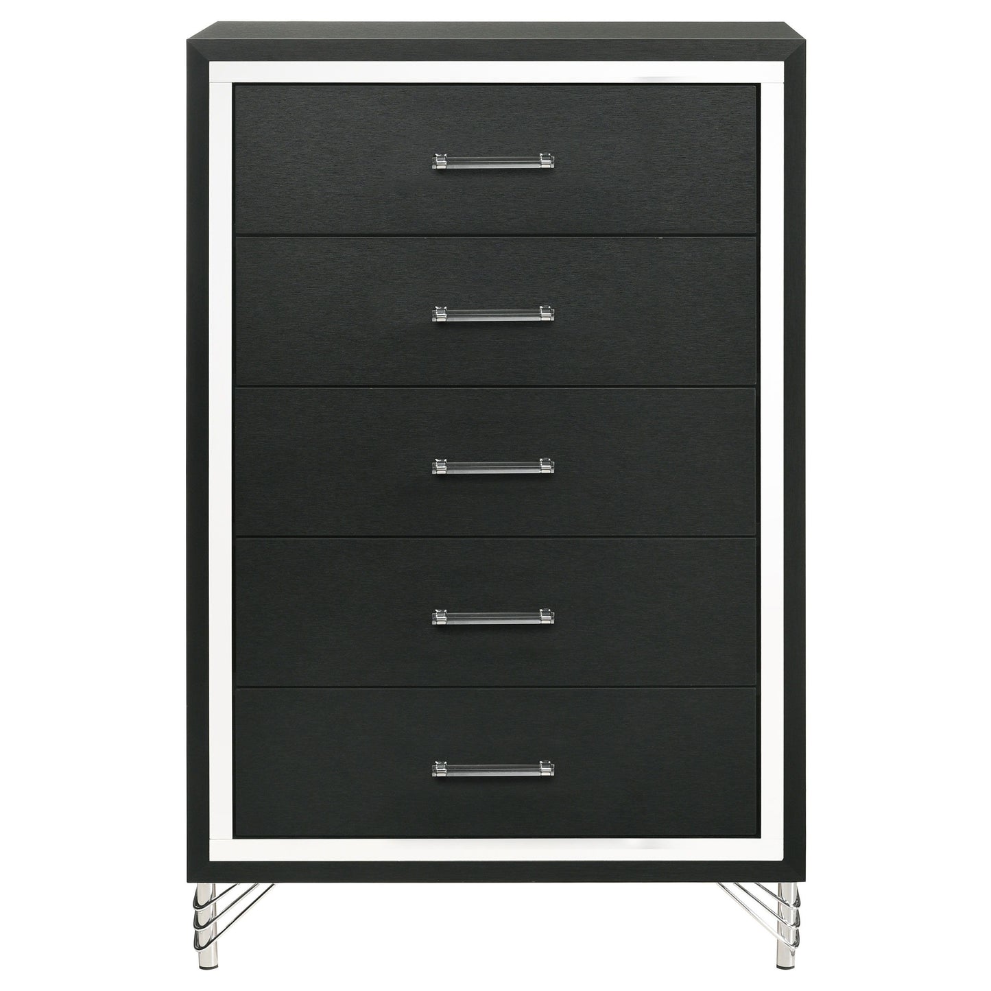 Lucia - 5-Drawer Bedroom Chest Of Drawers - Black