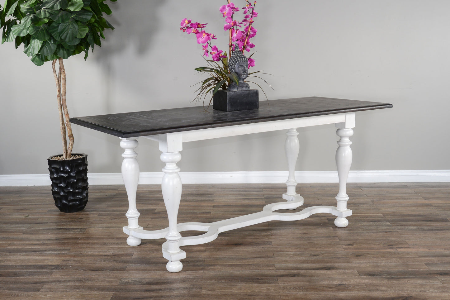 Carriage House - Friendship Table - White / Dark Brown