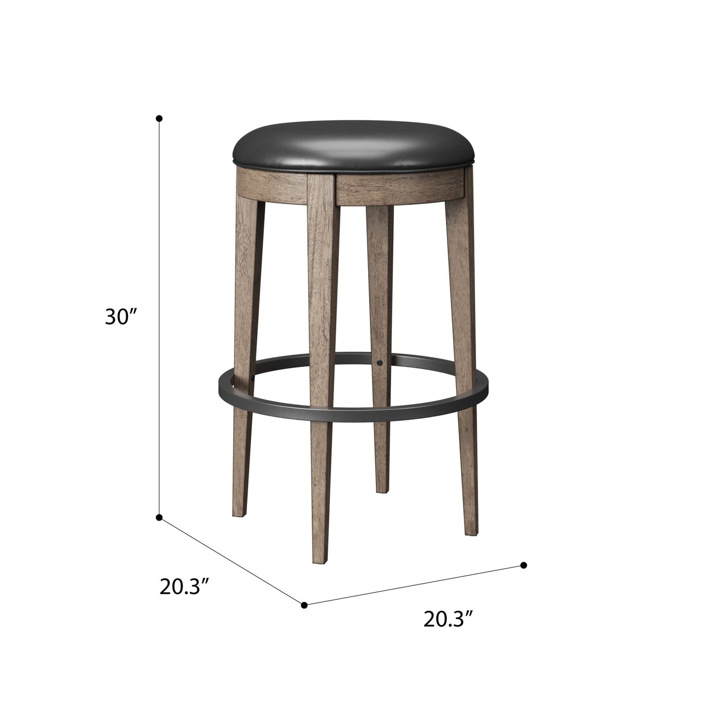 Benton - Backless Bar Stool - Brown / Dark