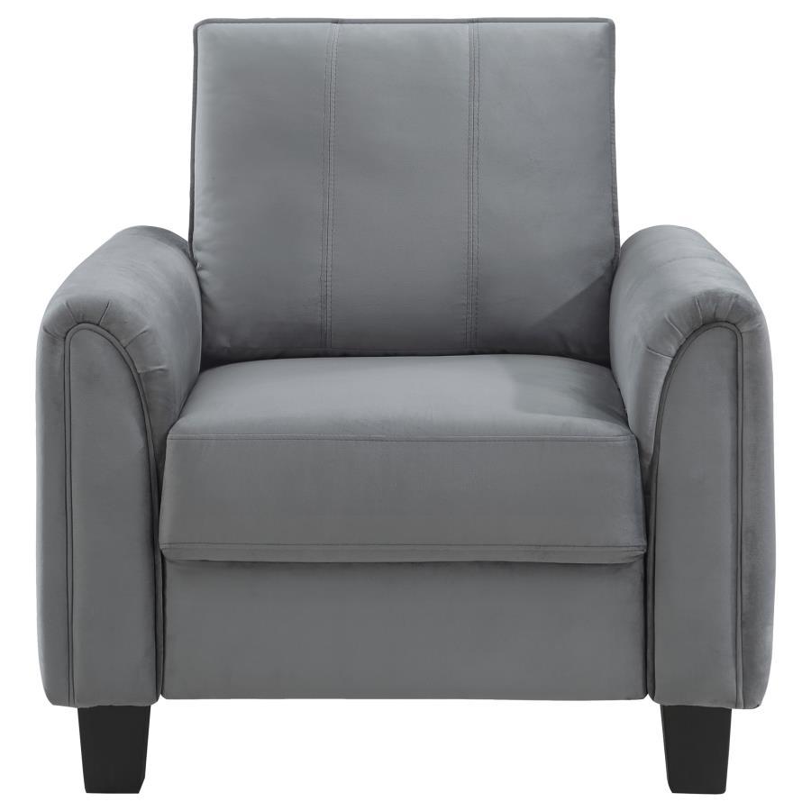 Davis - Upholstered Rolled Arm Accent Chair - Gray