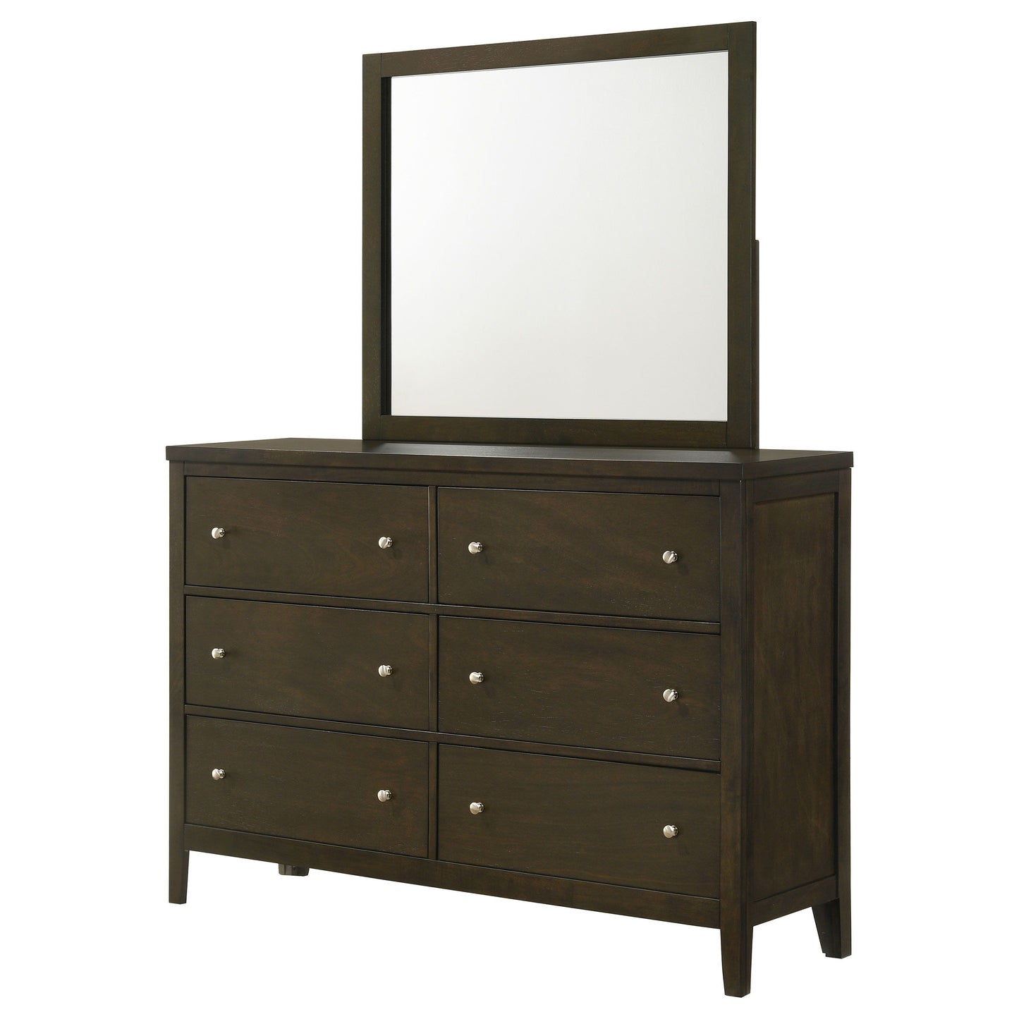 Wilkes - 6-Drawer Dresser And Mirror - Dark Cocoa