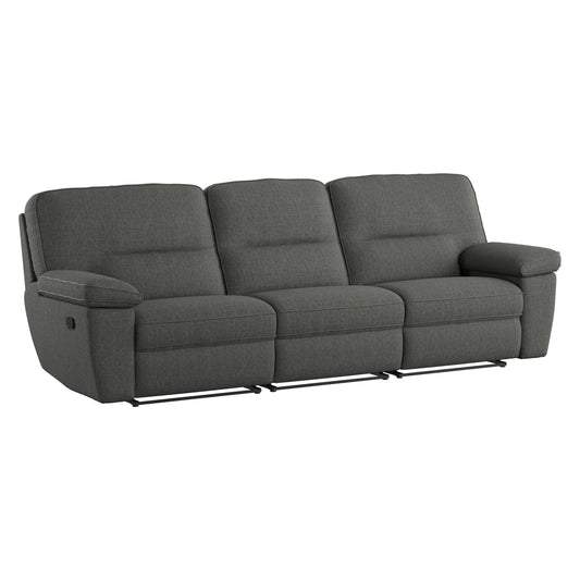 Alberta - 3 Seat Reclining Sofa - Charcoal Gray