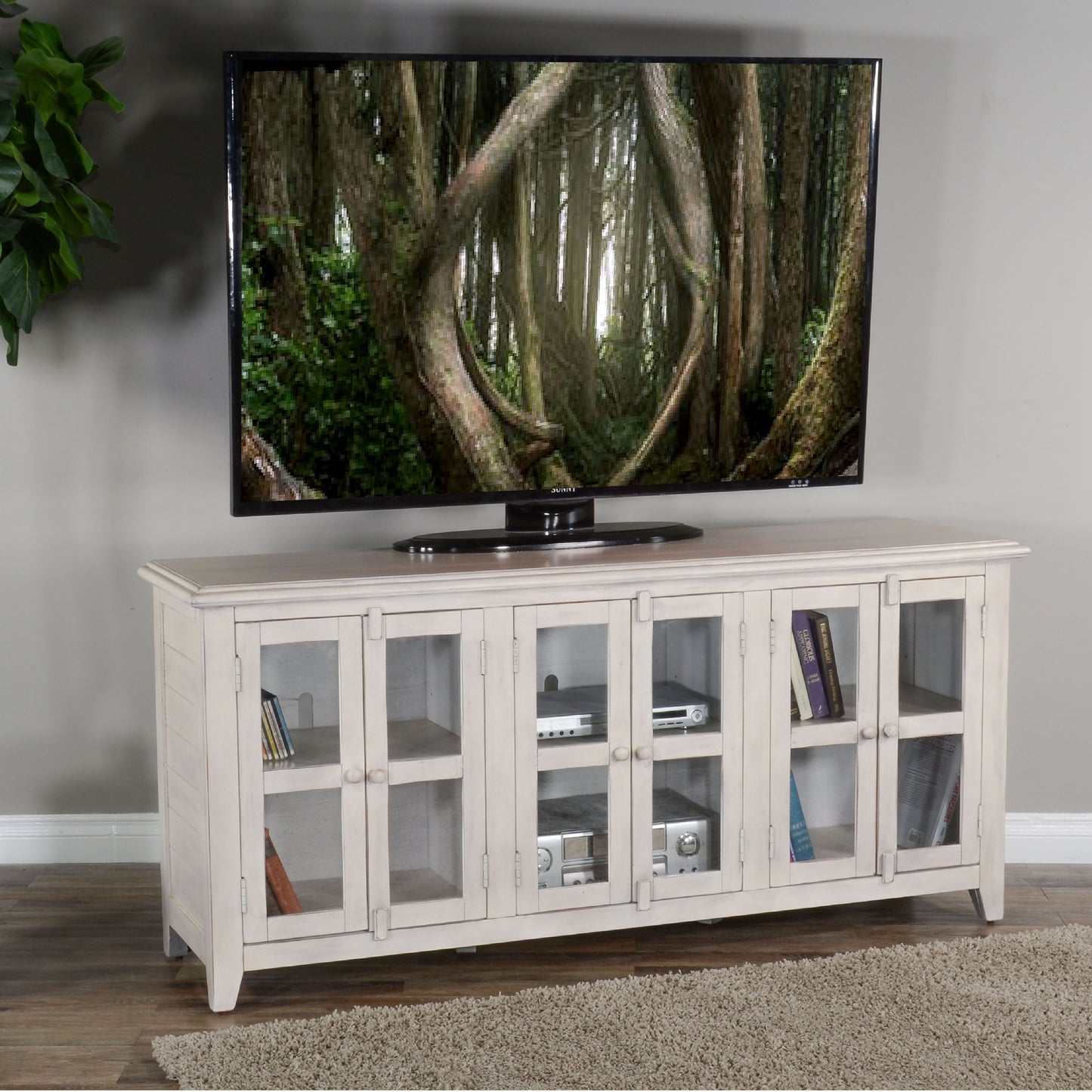 70" TV Console - Marble White