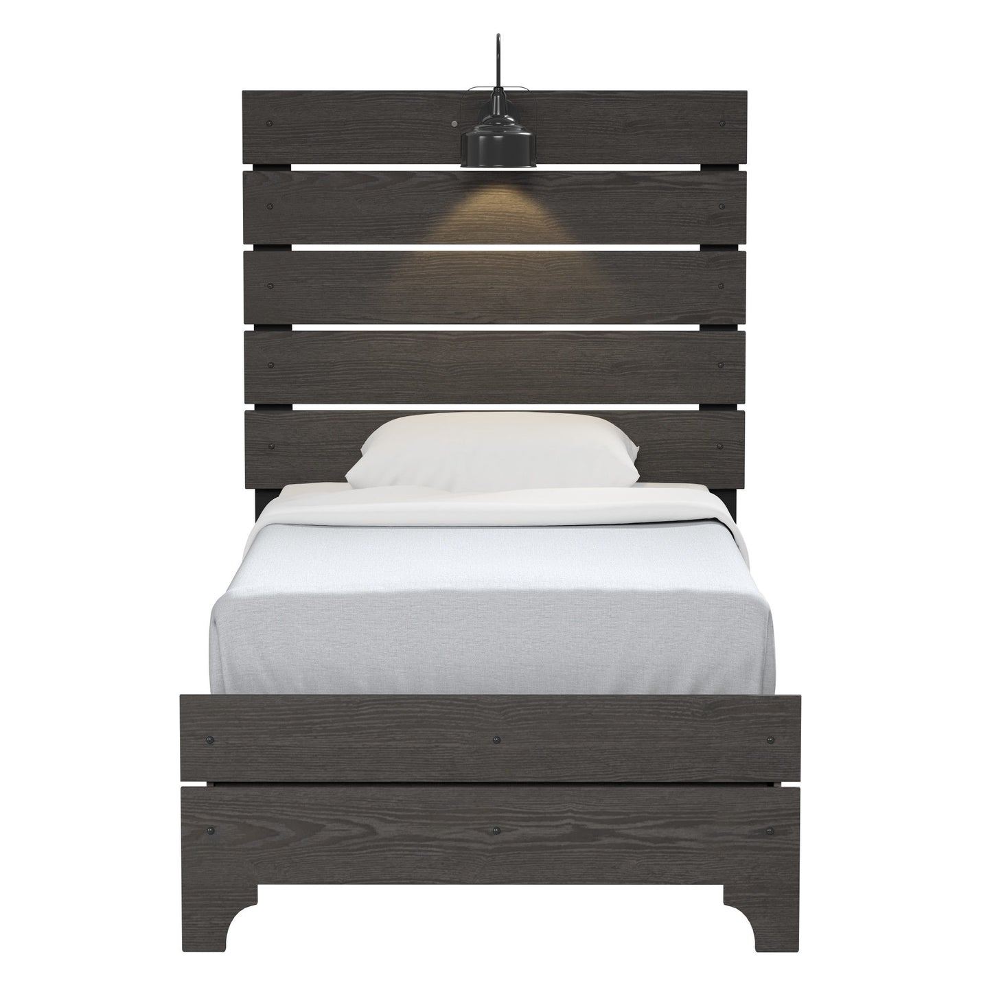 Thompson - Twin Bed With Light - Stone Brown