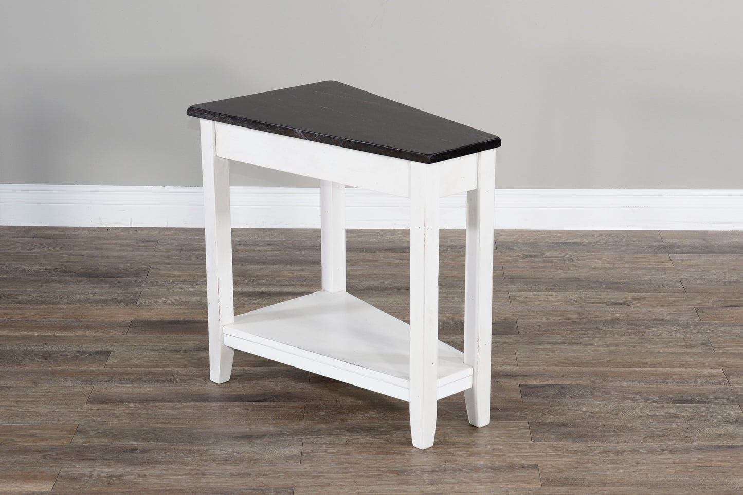 Carriage House - Chair Side Table - White / Dark Brown