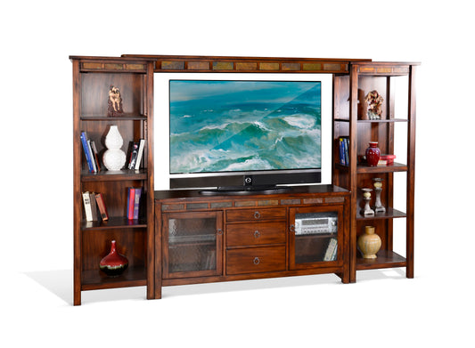 Santa Fe - 76" Entertainment Wall - Dark Brown