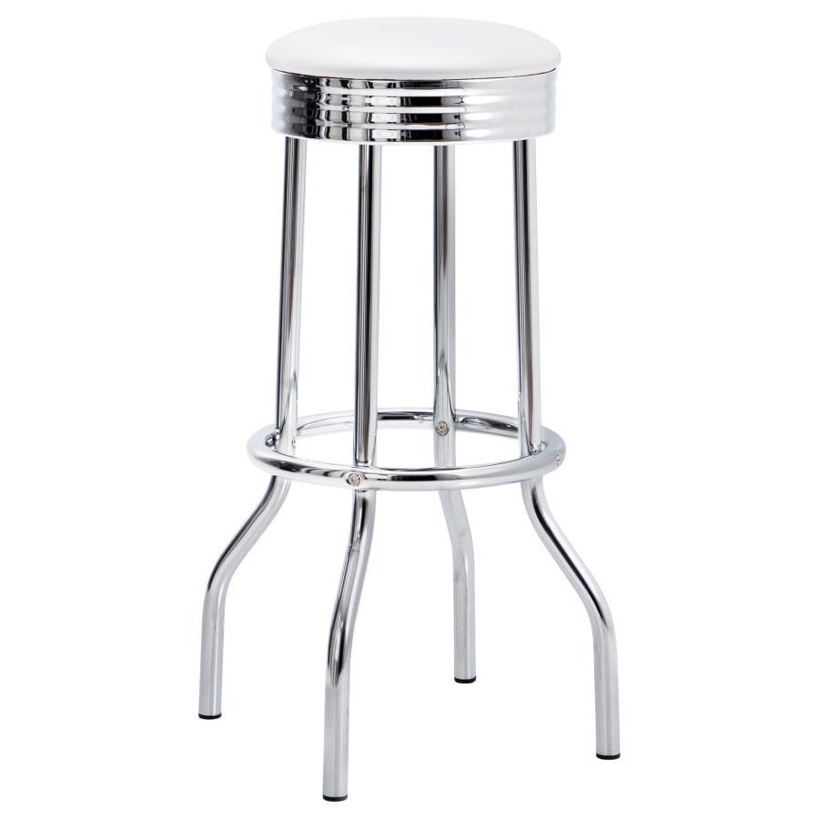 Retro - Upholstered Metal Swivel Bar Stool (Set of 2)