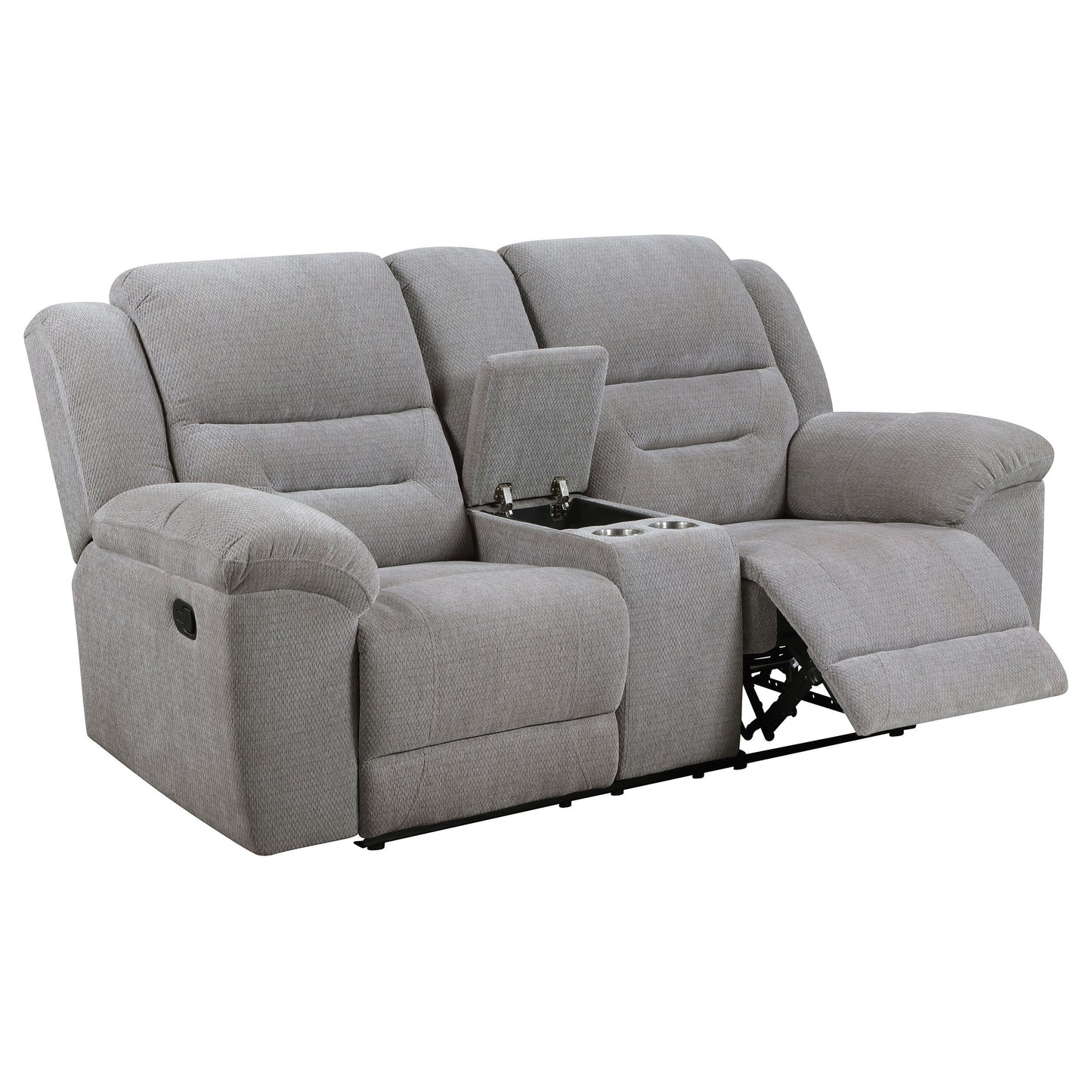 Gilson - Chenille Upholstered Reclining Loveseat - Gray