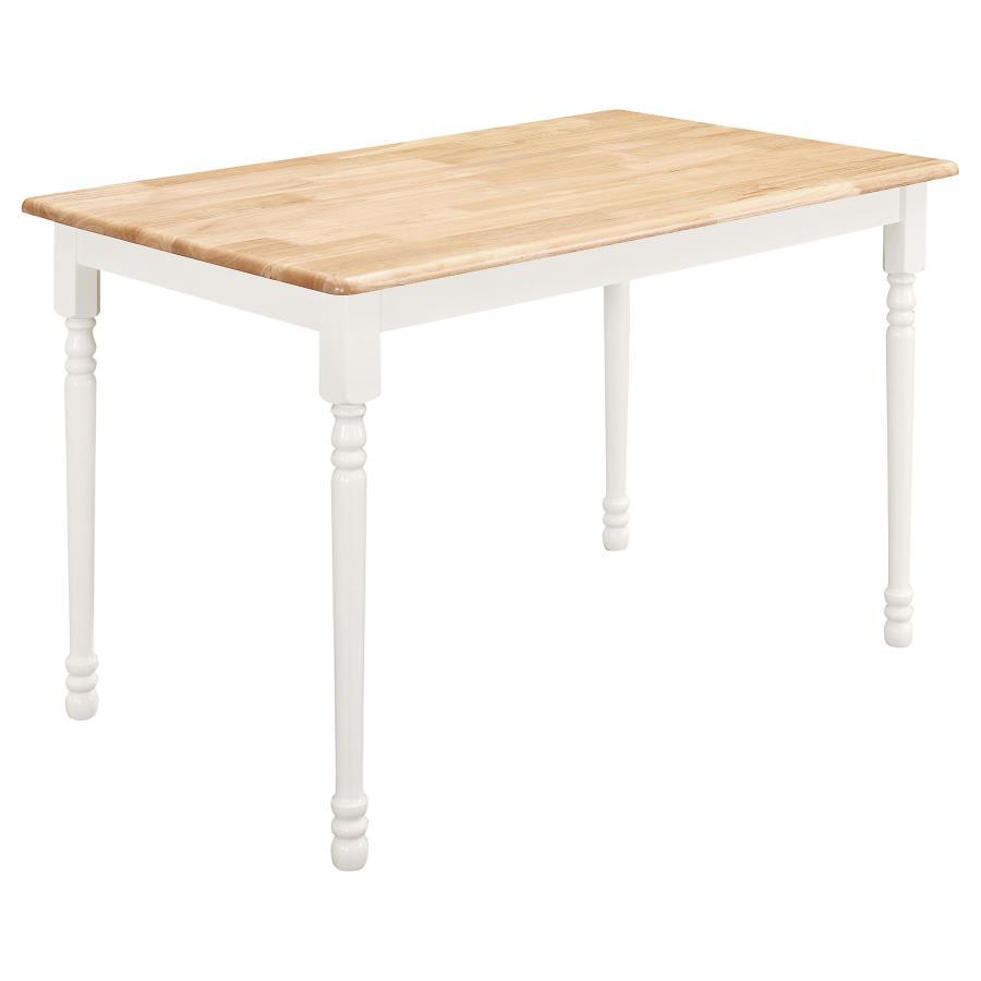 Taffee - Rectangular Solid Wood Dining Table - White