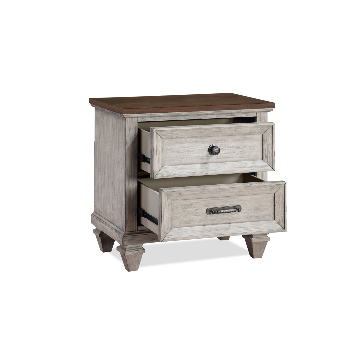 Mariana - Nightstand With USB - Vintage Creme